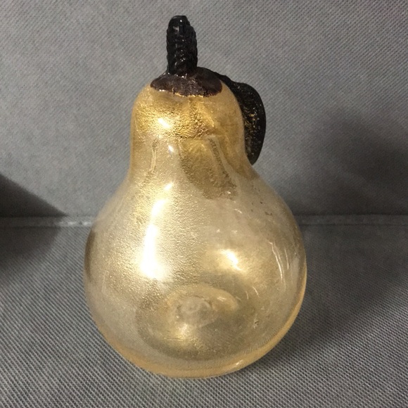 Vintage Murano blown golden pear art glass - Picture 4 of 8